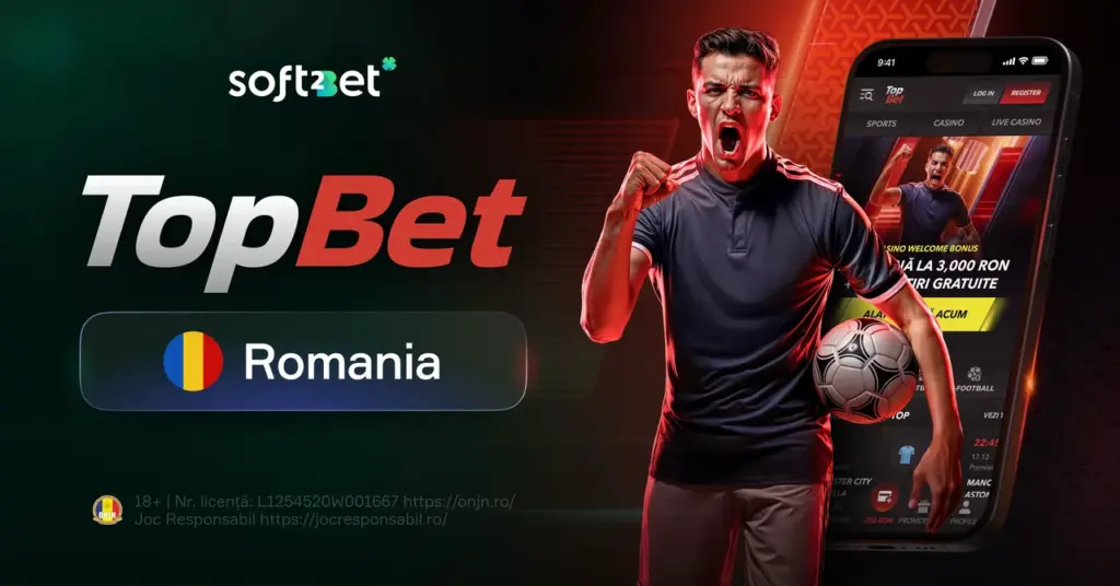 TopBet România, unul dintre produsele de cazinou și pariuri sportive construite pe platforma Soft2Bet